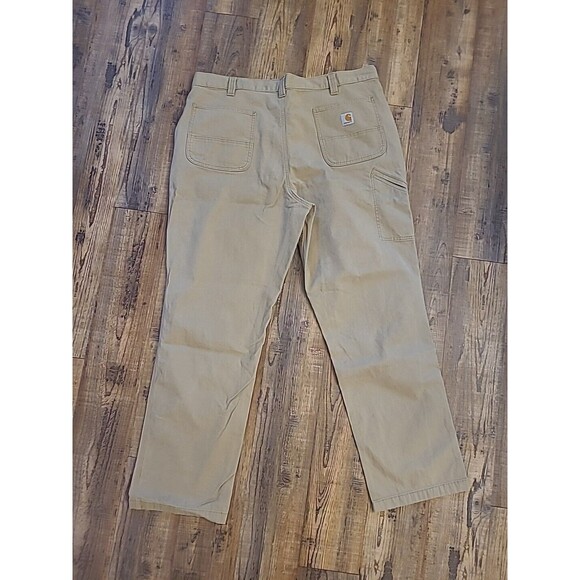 Carhartt Relaxed Fit Pants Men's  42x34 Khaki Tan Rugged Flex Canvas Workwear - Picture 7 of 7